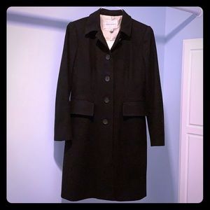 Banana Republic Long Black Pea Coat Jacket Small
